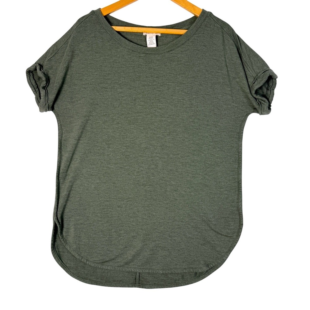 Matty M Olive Green Dolman Sleeve Tunic Top Women's Size M Curved Hem So Soft! - Picture 1 of 11